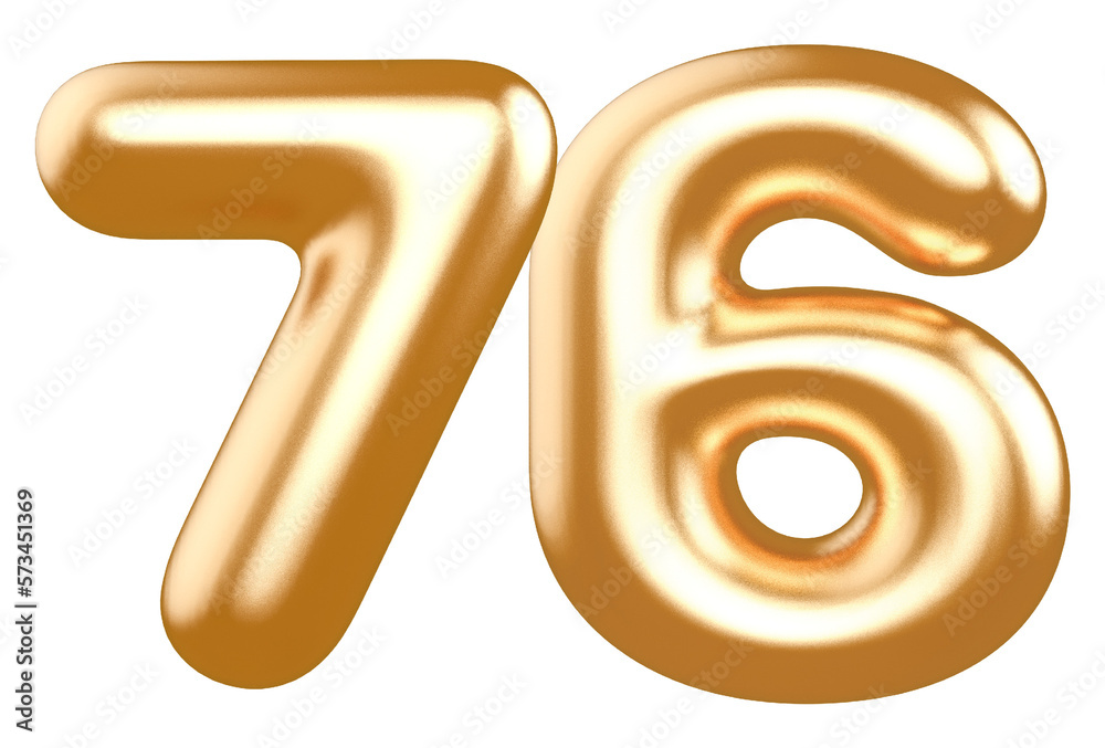 number 76 gold balloon with Generative AI number 76 gold balloon with Generative AI
