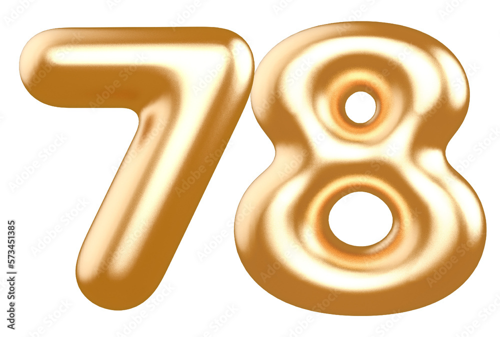 number 78 gold balloon with Generative AI number 78 gold balloon with Generative AI