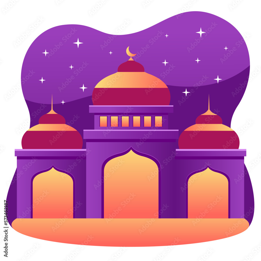 Mosque illustration vector isolated 