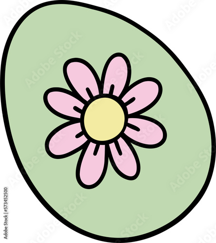 Retro Groovy spring - design elements On a transparent background. Groovy Easter
