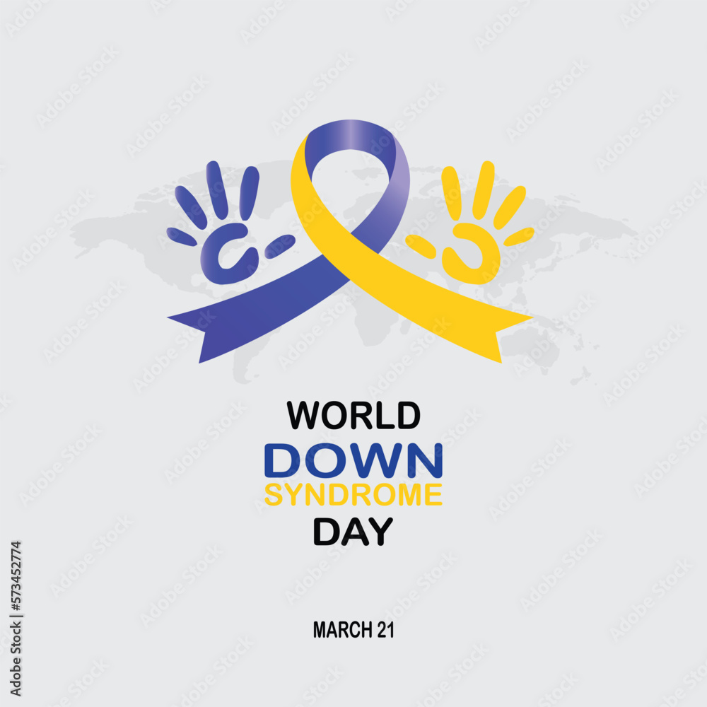 World Down Syndrome Day banner background. It includes blue and yellow ...