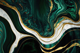 Abstract marbled texture dark green and white marble with golden veins artificial stone illustration graphic design creative wallpaper. Generative ai.