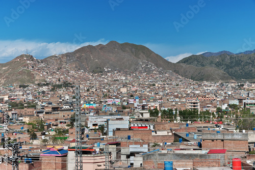 The panoramic view of Mingora in Swat valley of Himalayas, Pakistan