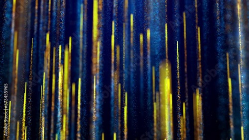 Wallpaper Mural Falling glittering particles streaks animation. Abstract defocused gold particles with tail moving up in 3d space at dark blue background. Seamless looping animation. Torontodigital.ca