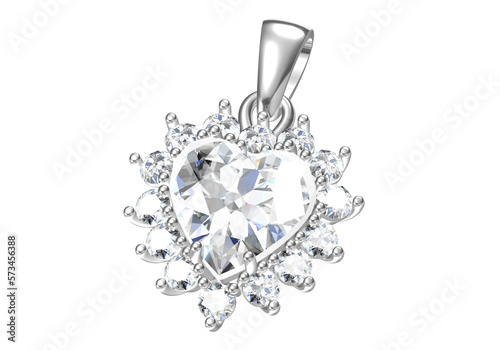 Beautiful pendant on white background .3D rendering