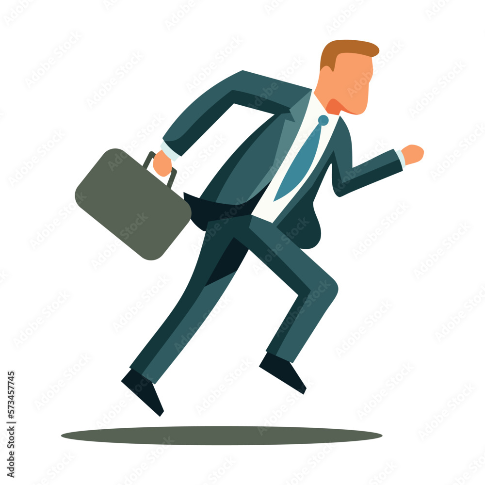 successful male businessman run in flat style successful male businessman run in flat style