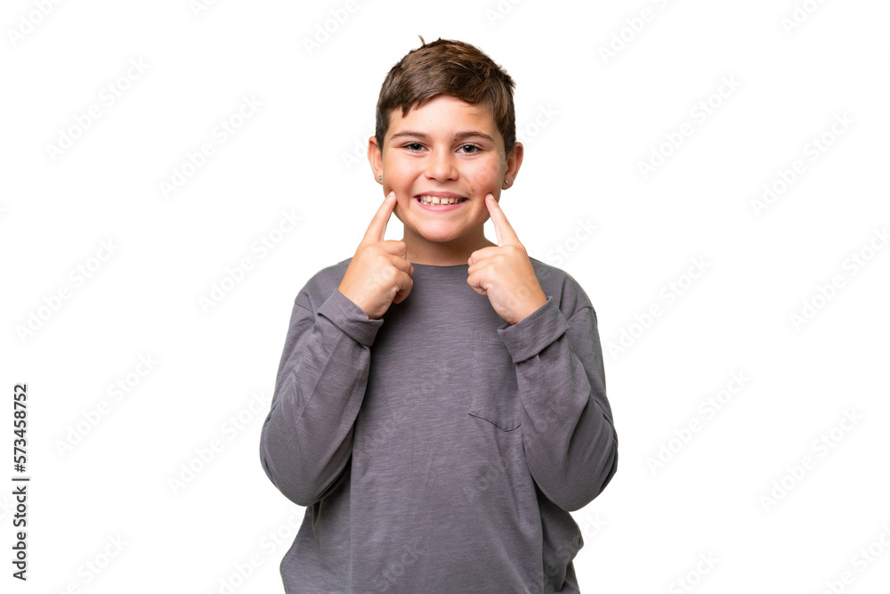 Little caucasian kid over isolated chroma key background smiling with a happy and pleasant expression Little caucasian kid over isolated chroma key background smiling with a happy and pleasant expression
