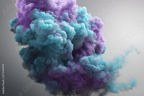 Beautiful blue and purple dual tone smoke art background.