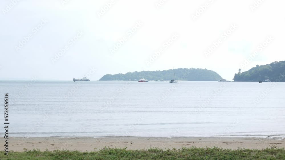 natural beach sea sand and sky landscape under clear blue sky, view of beach sea in summer daytime. natural beach sea sand and sky landscape under clear blue sky, view of beach sea in summer daytime.