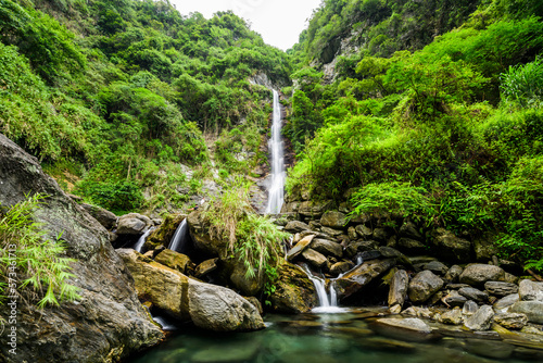 Beautiful view of the Nanan Waterfall in Hualien, Taiwan. One of the attractions in the East Rift Valley National Scenic Area, Taiwan. photo