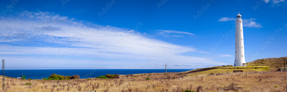 Panoramic View Of Cape Wickham Lighthouse On King Island. Panoramic View Of Cape Wickham Lighthouse On King Island.