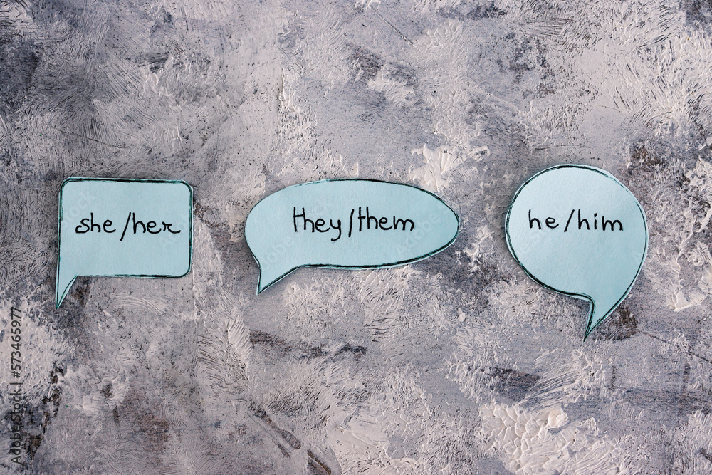 Foto de .gender identity pronouns She Her They Them and He Him ...