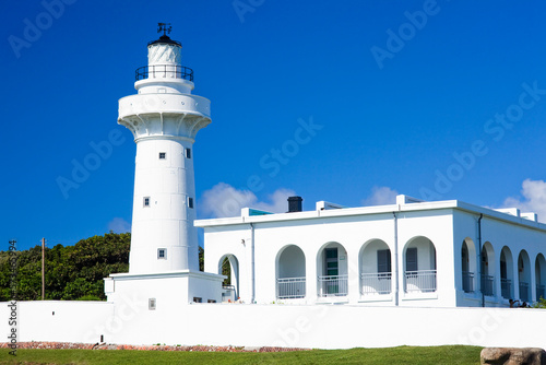 Beautiful view of Eluanbi Lighthouse in Kenting National Park, Pingtung, Taiwan. it's one of Taiwan's famous attractions.