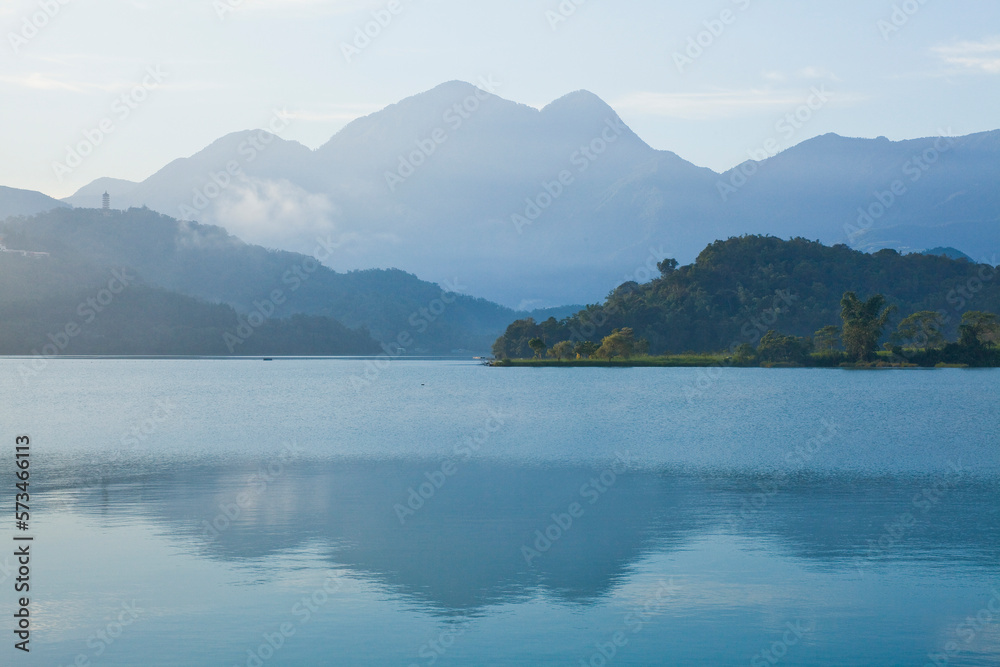 The scenery of Sun Moon Lake in the morning. it’s a famous attraction in Nantou, Taiwan.