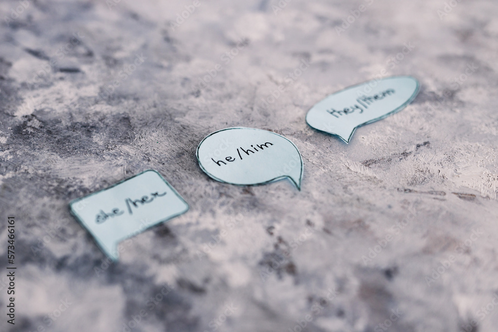 Foto de .gender identity pronouns She Her They Them and He Him ...