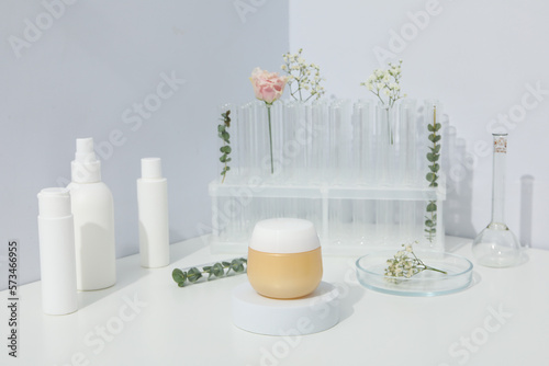 Concept of cosmetic research and organic skin care products