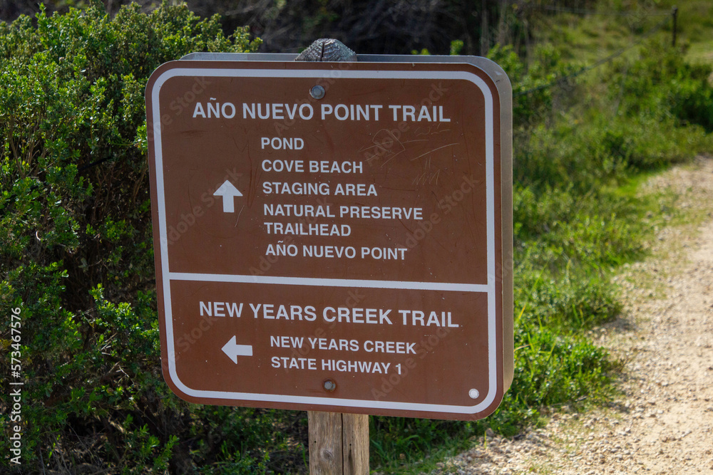 ANo Nuevo State Park Signs in California