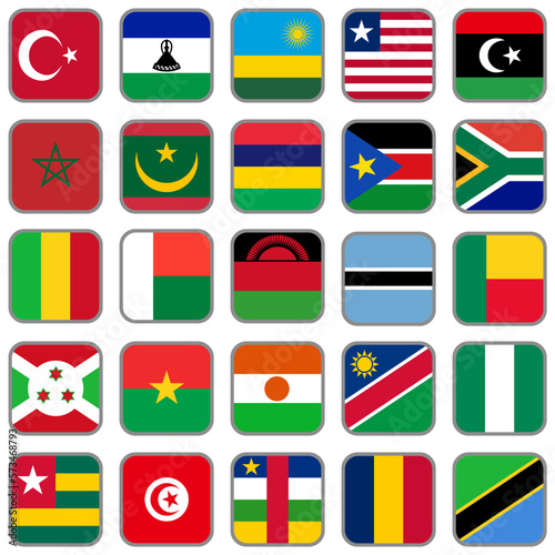 世界の国旗アイコンセット☆アフリカ☆