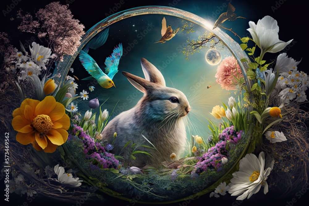 Spring Equinox background, march september season generative ai - obrazy, fototapety, plakaty 