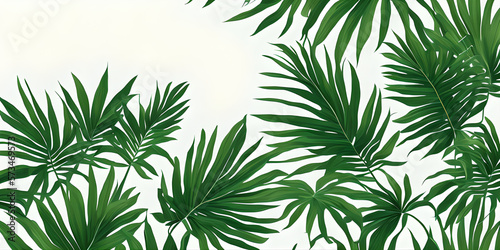 green leaves background  copy space for text  illustration  Generative  AI