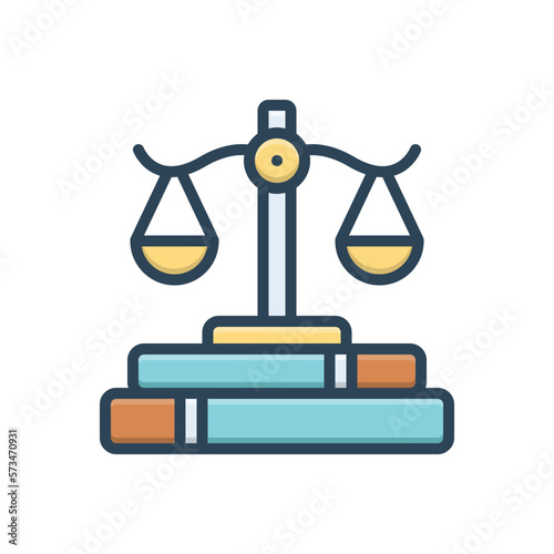 Color illustration icon for legal