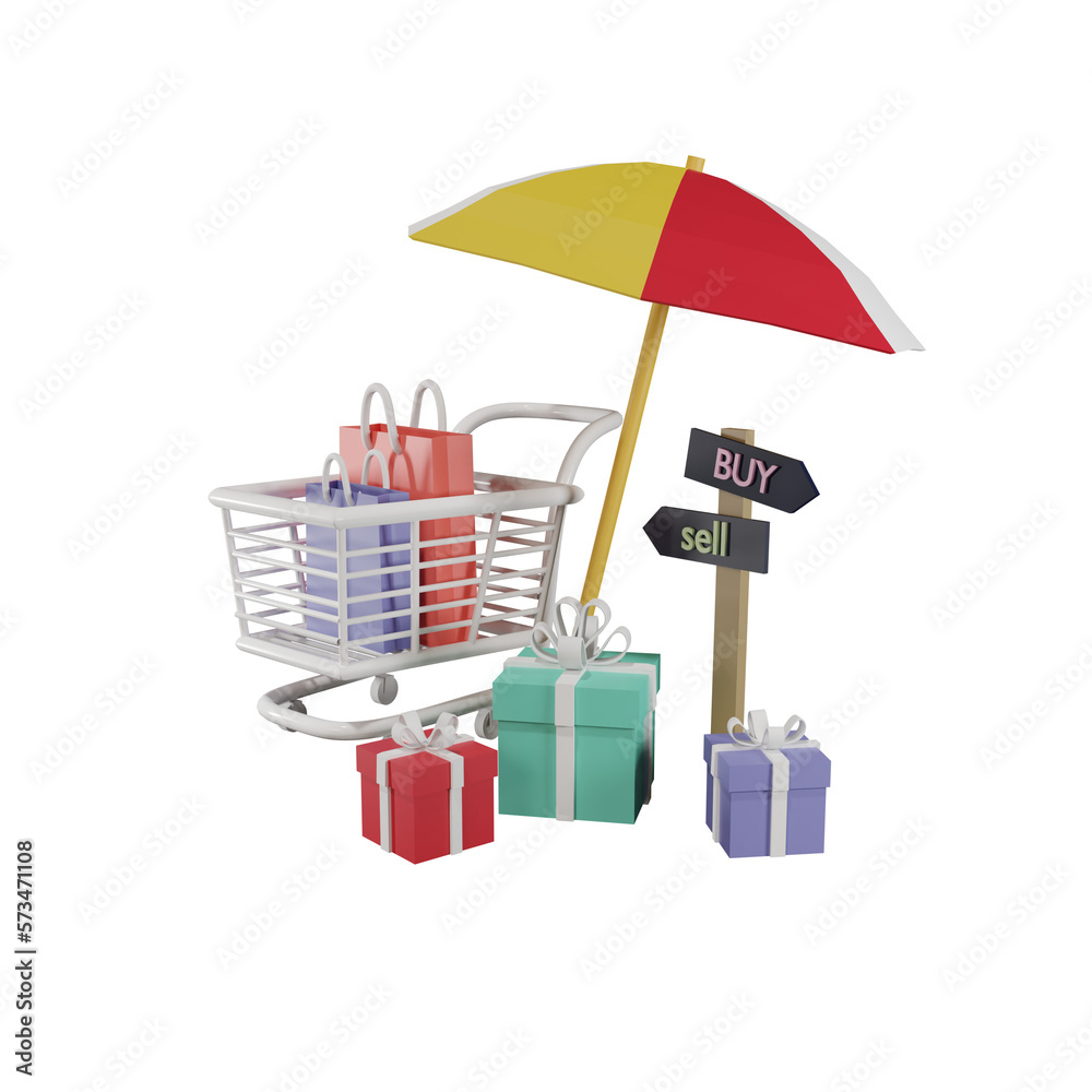 Obraz premium 3D shopping icon