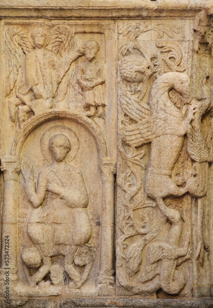 Details of Cathedral of Como in Como, Italy