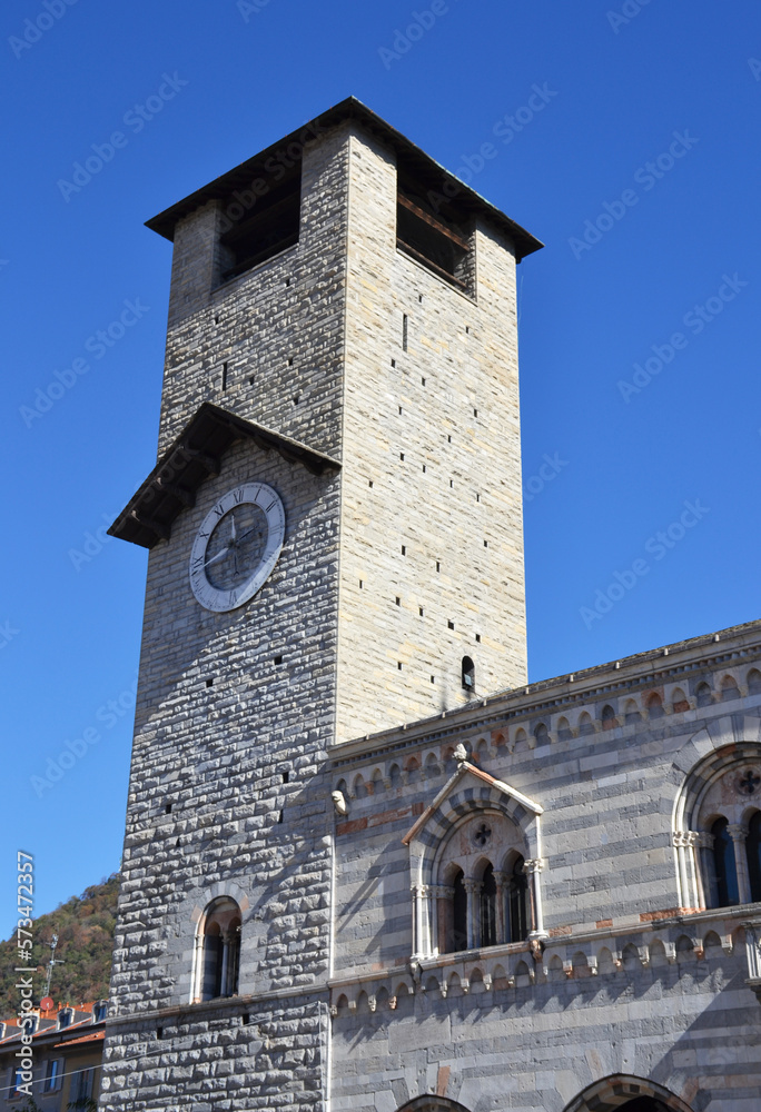 Clock Tower of Como Cathedral in Como, Italy