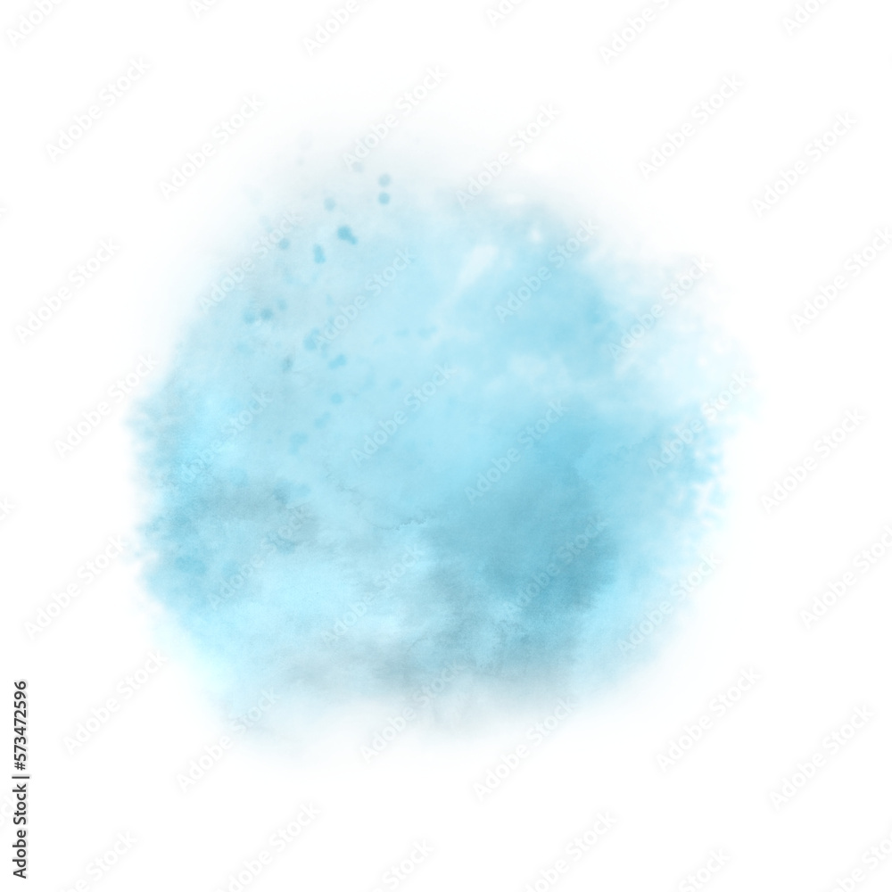 A blue watercolor spot. Template for the design. Illustration