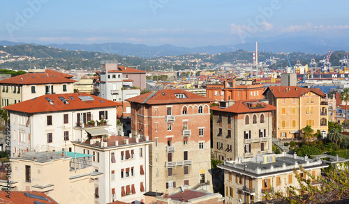 Tableau sur toile Aerial view of La Spezia city, Italy