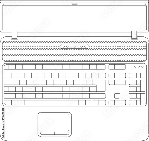 Electronic device work equipment silhouette vector sketch illustration