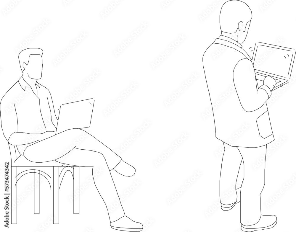 People with laptop silhouette illustration vector sketch People with laptop silhouette illustration vector sketch