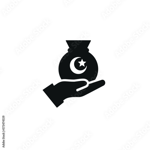 Infaq flat icon isolated on white background. Islamic icon vector. Ramadan icon vector