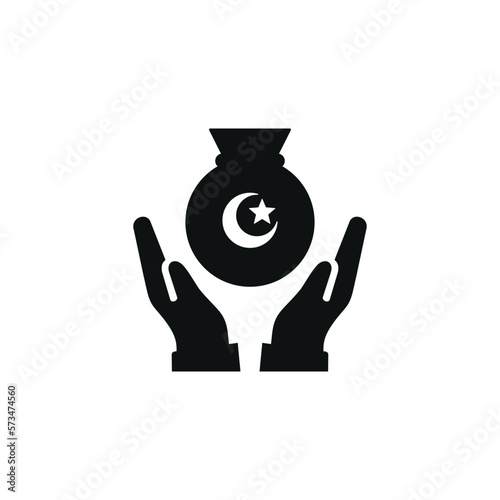 Infaq flat icon isolated on white background. Islamic icon vector. Ramadan icon vector