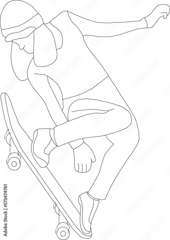 Skater boy silhouette illustration vector sketch Skater boy silhouette illustration vector sketch