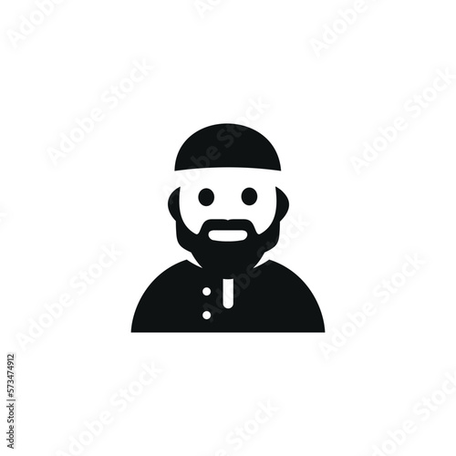 Muslim man flat icon isolated on white background. Islamic icon vector. Ramadan icon vector