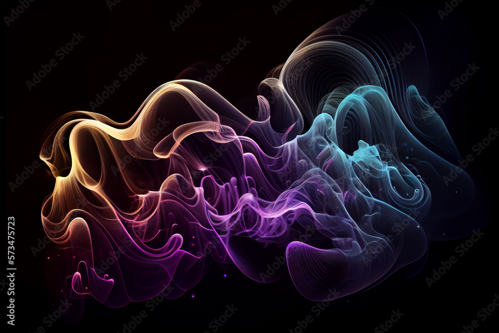 Psychic Waves on black background. Generative AI Psychic Waves on black background. Generative AI