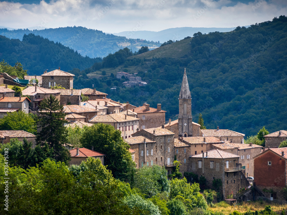 French village in the Ardeche mountains