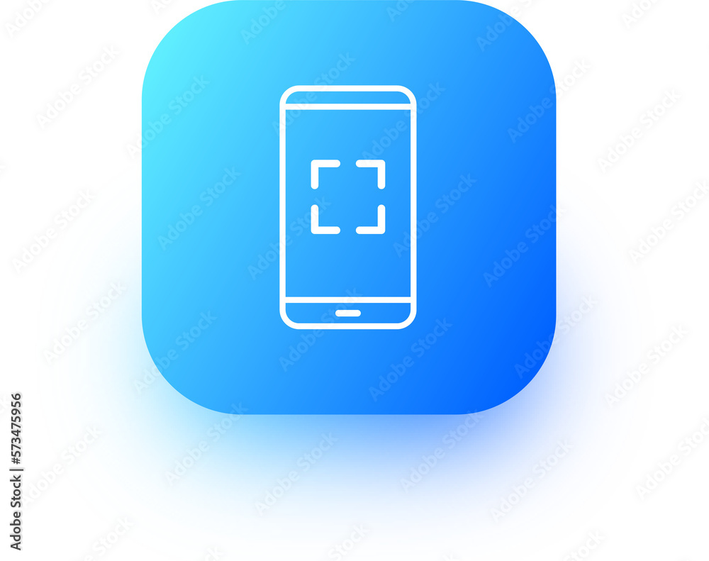 Scan icon in square gradient colors. Smartphone signs illustration. Scan icon in square gradient colors. Smartphone signs illustration.