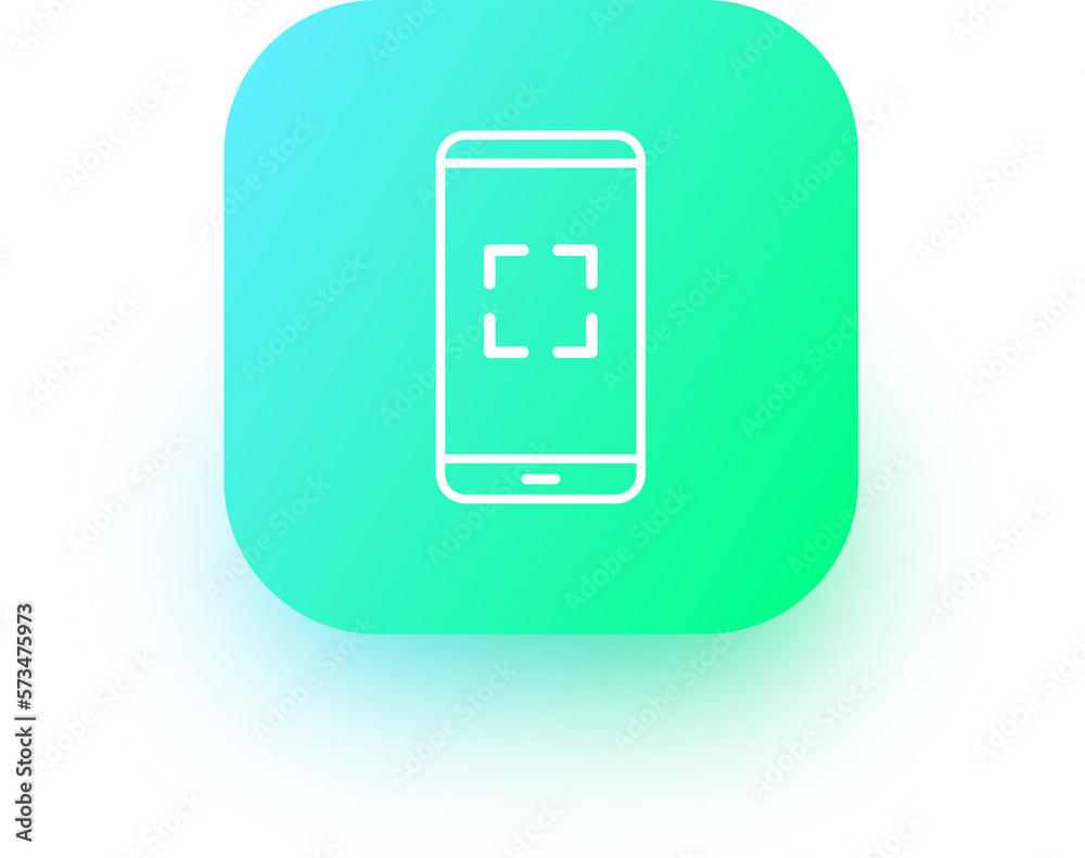 Scan icon in square gradient colors. Smartphone signs illustration. Scan icon in square gradient colors. Smartphone signs illustration.