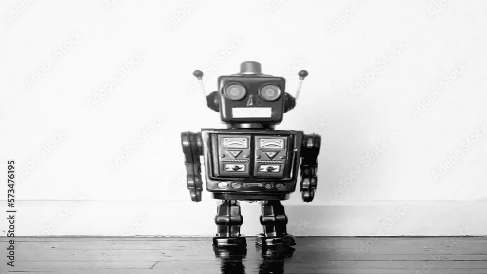 retro robot walking into the frame monochrome tri x 440 with grain retro robot walking into the frame monochrome tri x 440 with grain
