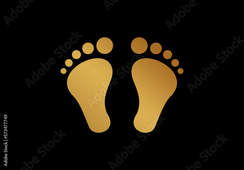 golden baby or child footprints