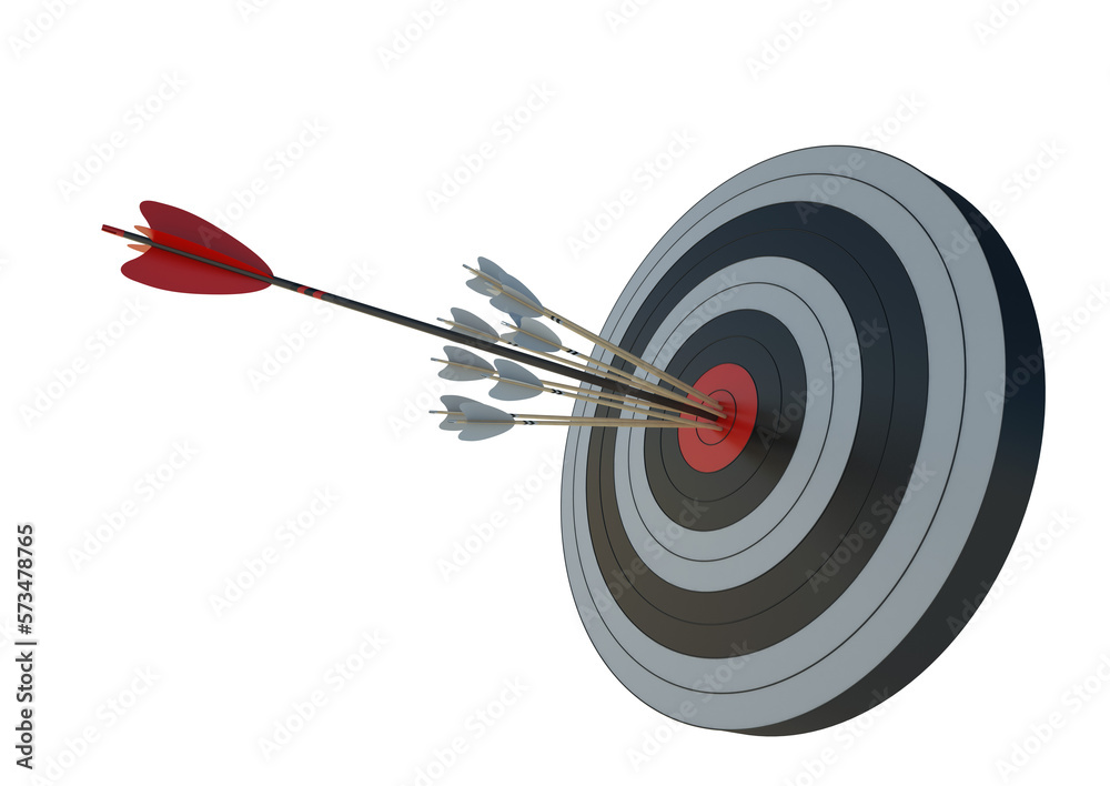 Target to hit, concept of aim for business success. 3d render Target to hit, concept of aim for business success. 3d render