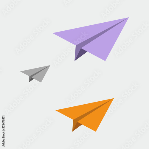 Illustration Vector of paper airplane. Travel, route symbol. Set of colourful vector illustration. paper plane icon. EPS10