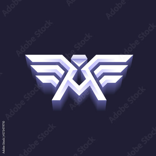 Letter A with Wing and Diamond Logo