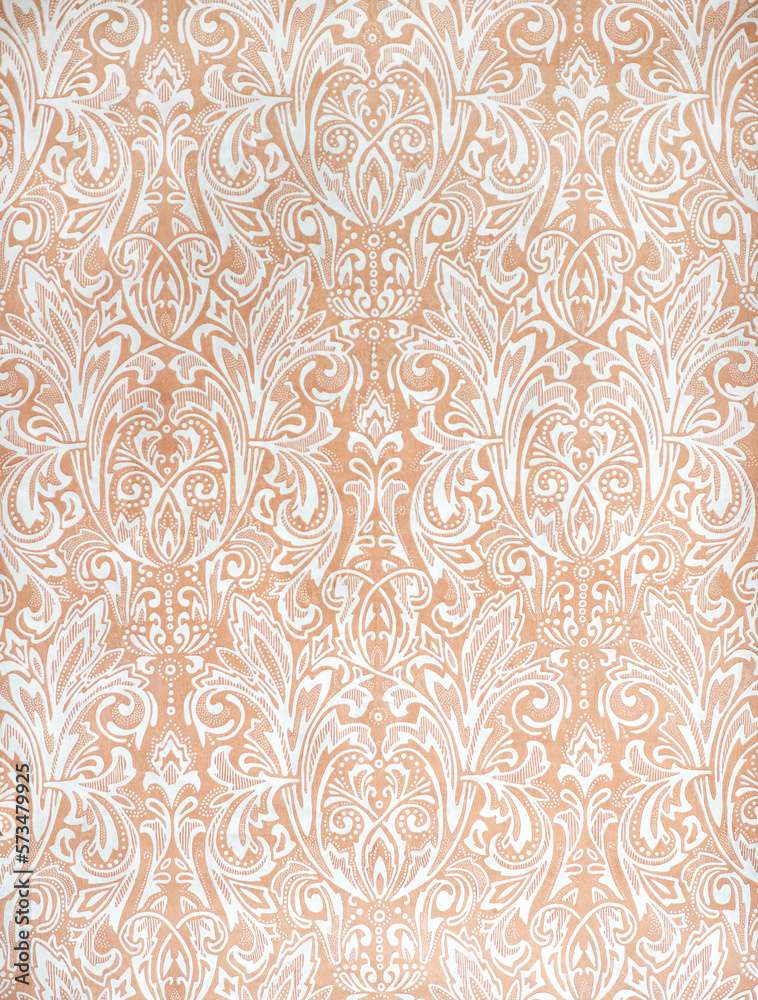 Very old wallpaper with abstract floral pattern, 70-80 years of the 20th century. Lovely artistic background