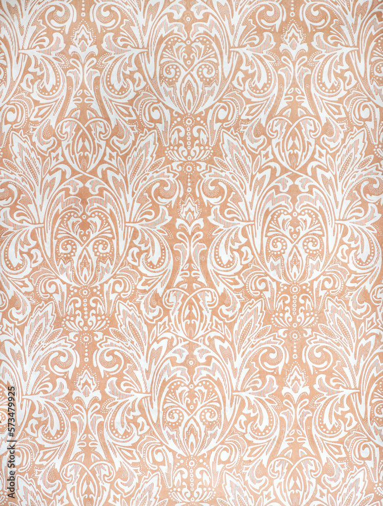 Very old wallpaper with abstract floral pattern, 70-80 years of the 20th century. Lovely artistic background Very old wallpaper with abstract floral pattern, 70-80 years of the 20th century. Lovely artistic background