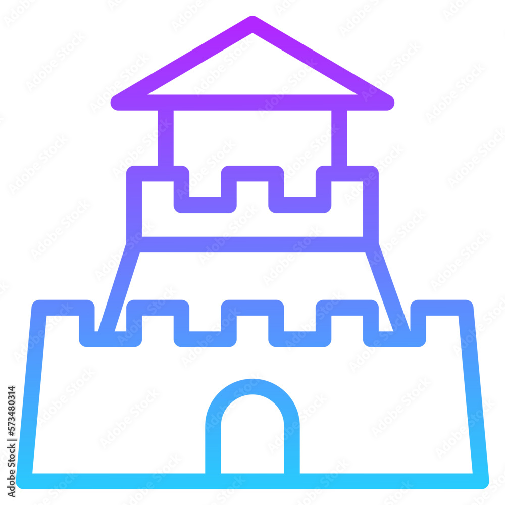 Obraz premium castle gradient line icon