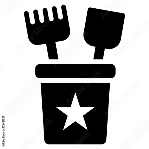 pail glyph icon