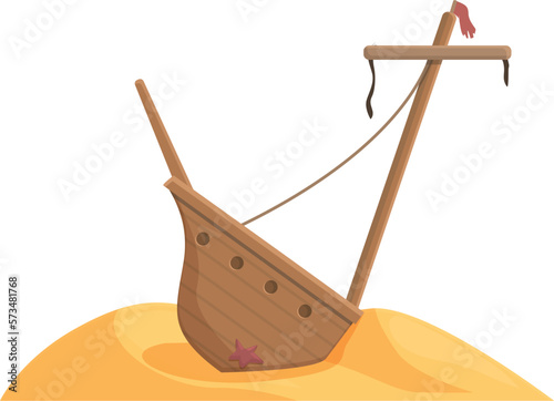 Foto Sailing wrecking ship icon cartoon vector
